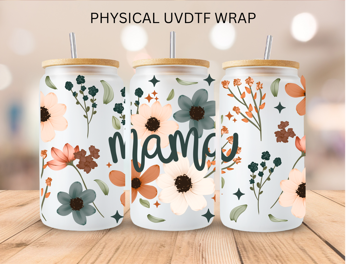 Fall Floral Mama - 16 oz / 20 oz Libby UV DTF