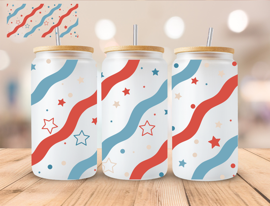 Boho Patriotic - 16 oz / 20 oz Libby UV DTF Wrap