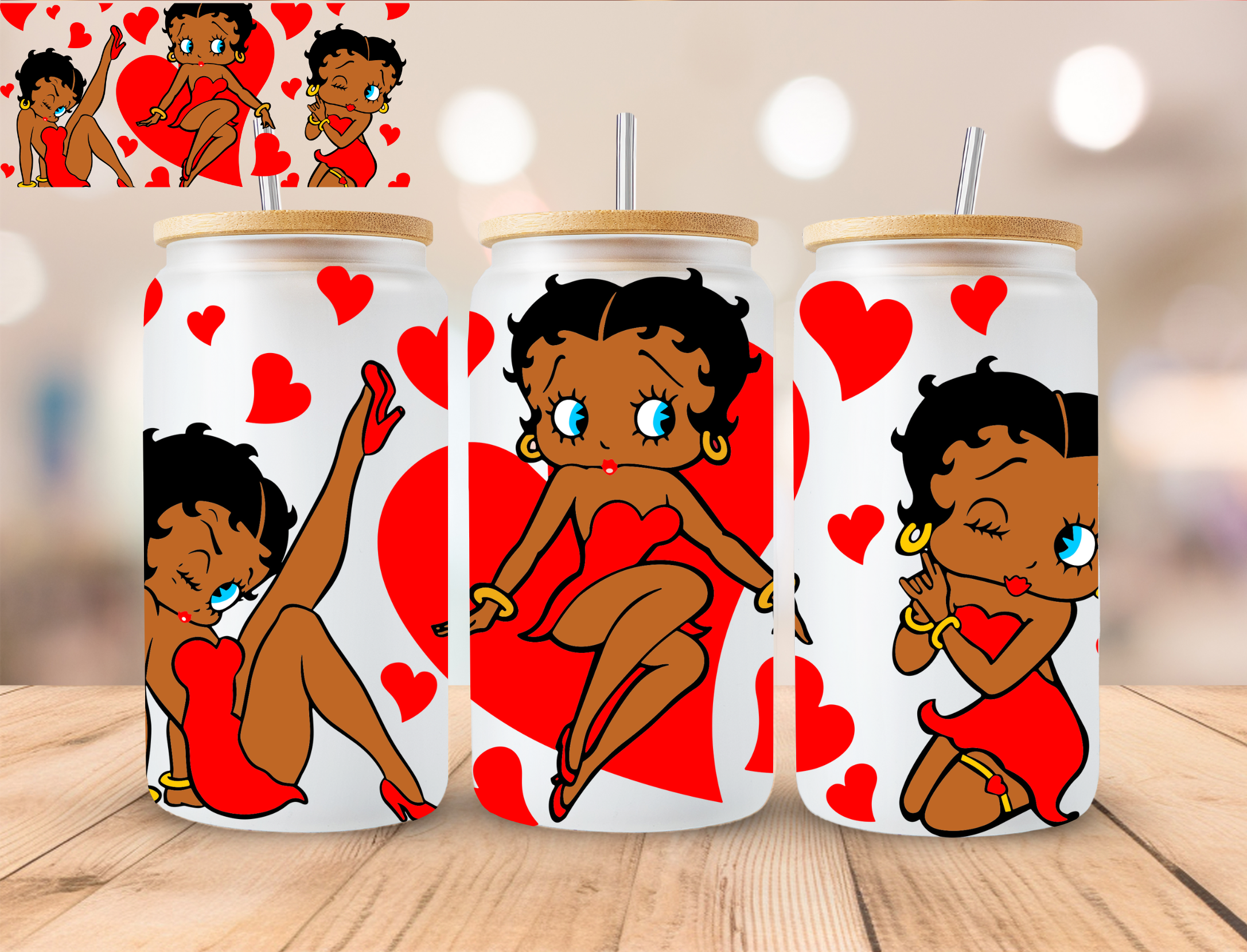 African American Betty - 16 oz / 20 oz Libby UV DTF Wrap – Southern Gem ...
