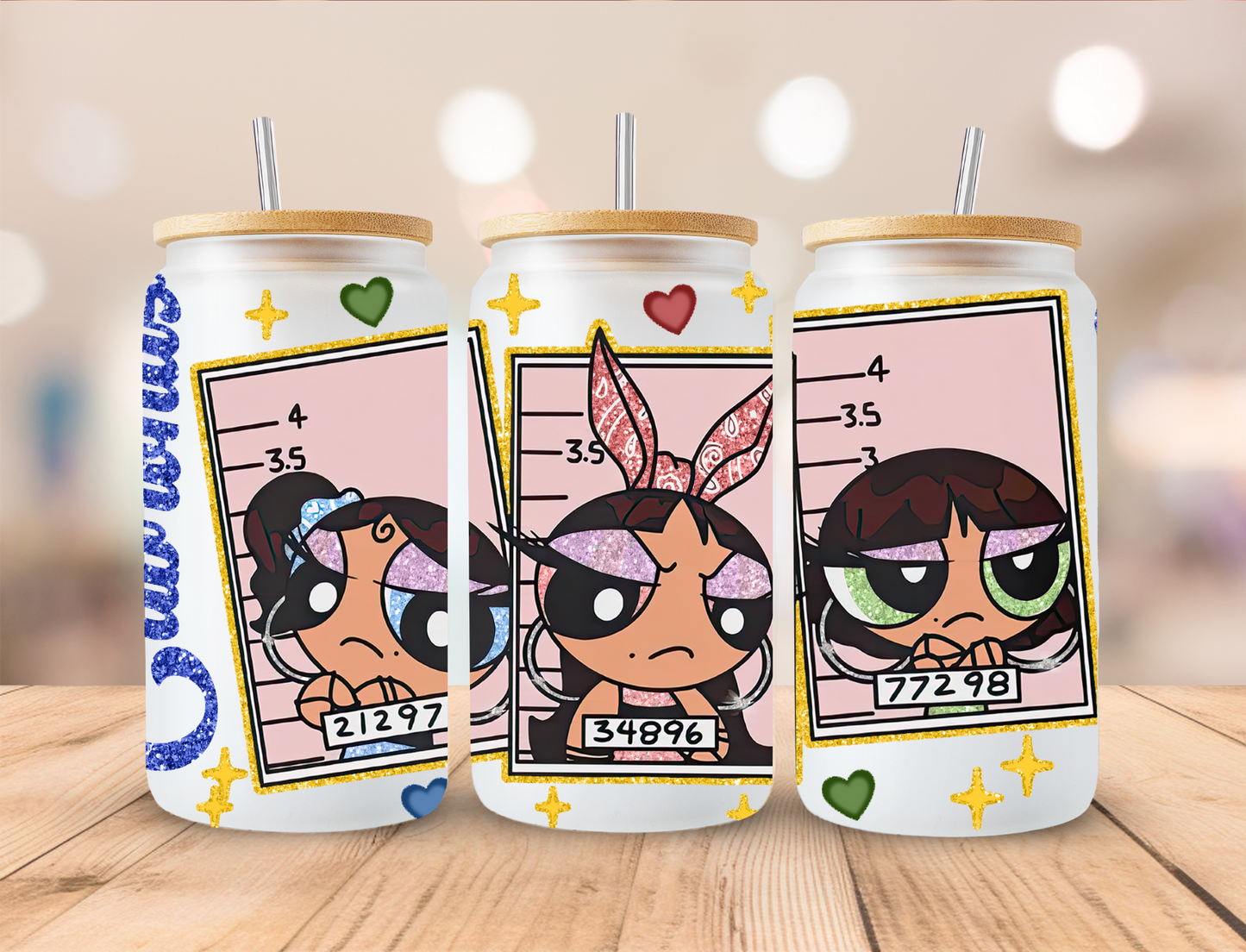 Easter Puff Girls Mugshot - 16 oz / 20 oz Libby UV DTF Wrap