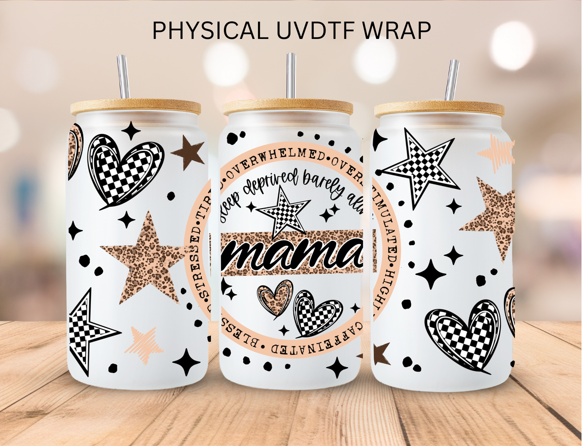 Checkered  Mama - 16 oz / 20 oz Libby UV DTF