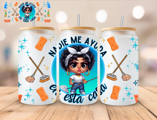 Spanish Nadie Me A Yuda - 16 oz / 20 oz Libby UV DTF Wrap