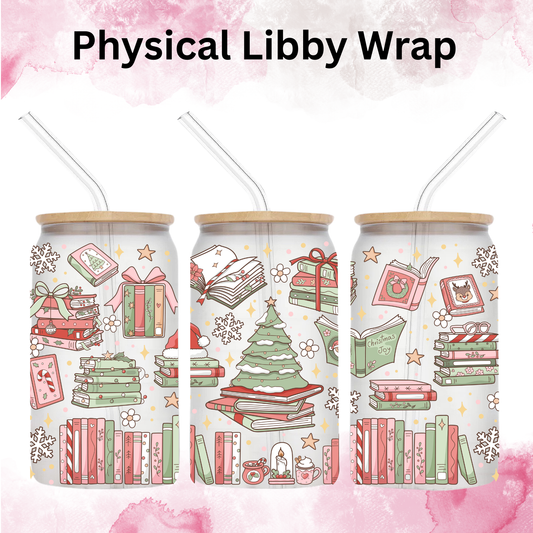 Red n Green Christmas Books - 16 oz / 20 oz Libby UV DTF