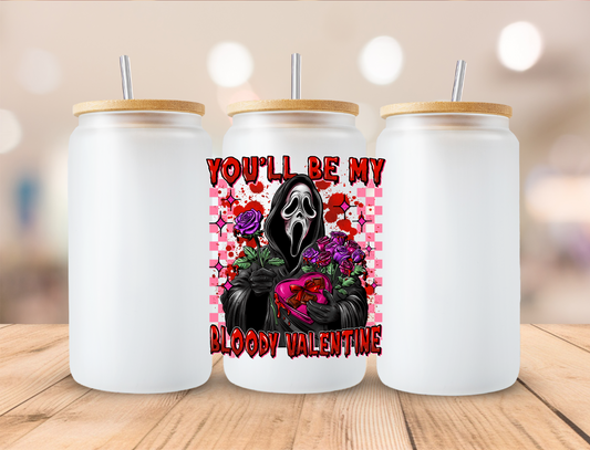 Valentines Horror Checkered You'll Be My Bloody Valentine - UVDTF Decals EXCLUSIVE DESIGN