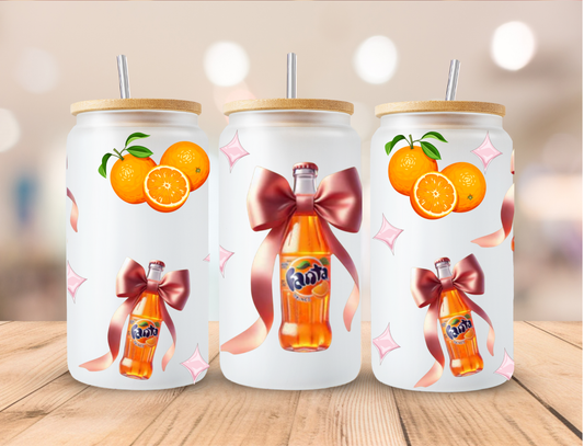 Girly Coquette Orange Soda - 16 oz / 20 oz Libby UV DTF Wrap