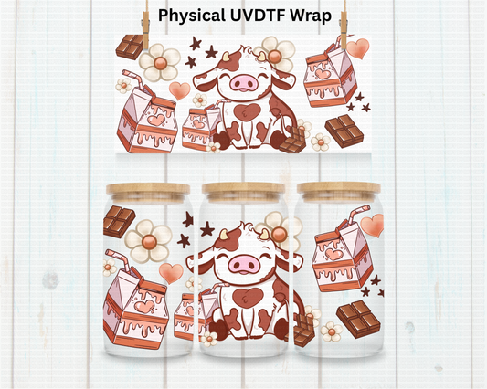 Chocolate Milk Carton And Cow - 16 oz / 20 oz Libby UV DTF