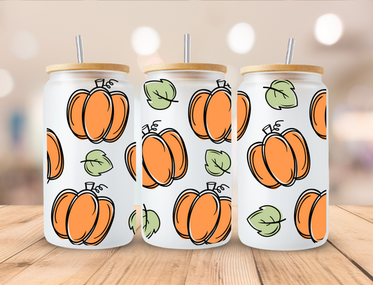 Fall Pumpkins - 16oz Libby UV DTF Wrap