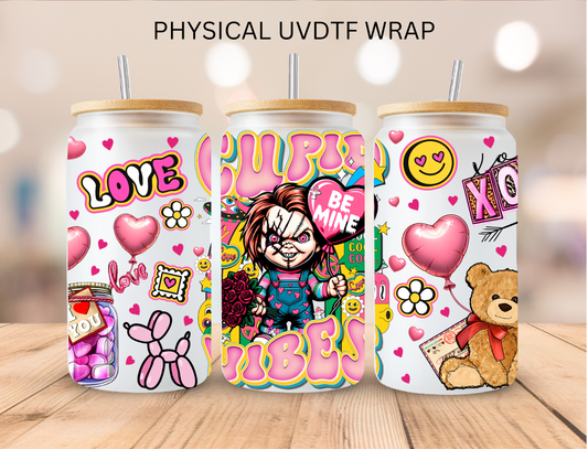 Valentines Cupid Vibes Chucky Doll - 16 oz / 20 oz Libby UV DTF