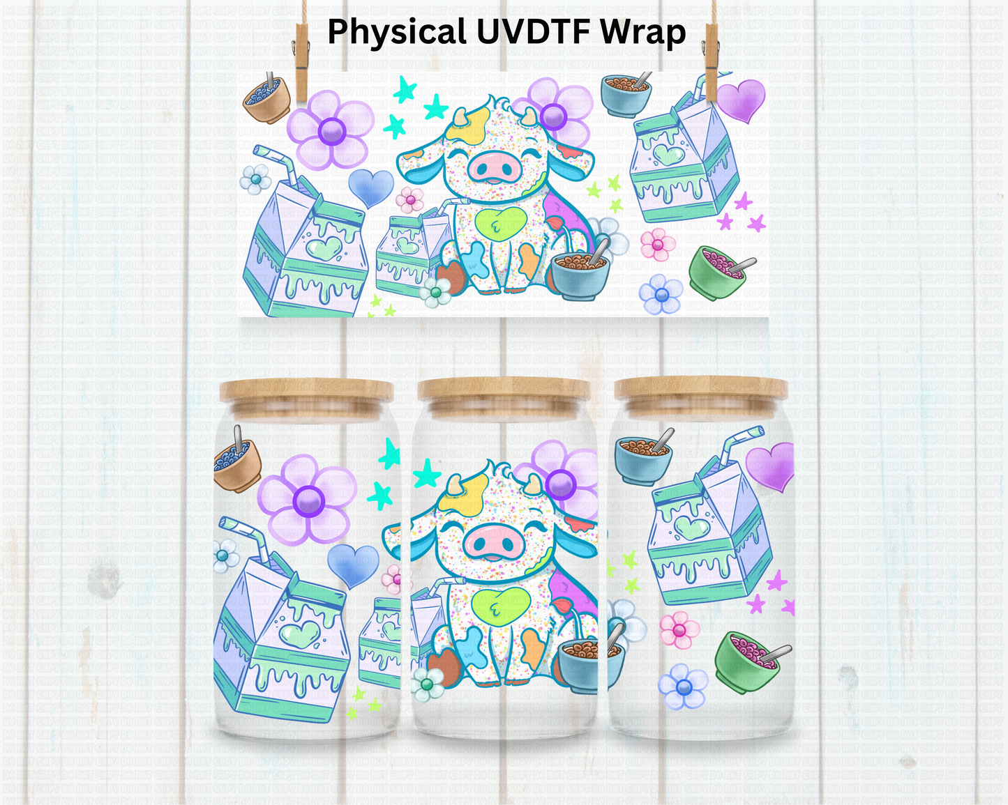 Ombre Milk And Cereal Cow - 16 oz / 20 oz Libby UV DTF