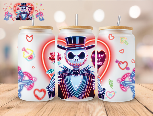 Valentines Skeleton Guy - 16 oz / 20 oz Libby UV DTF Wrap EXCLUSIVE DESIGN