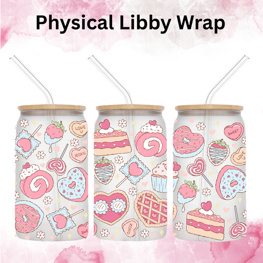Valentines Pastel Sweet Treats - 16 oz / 20 oz Libby UV DTF