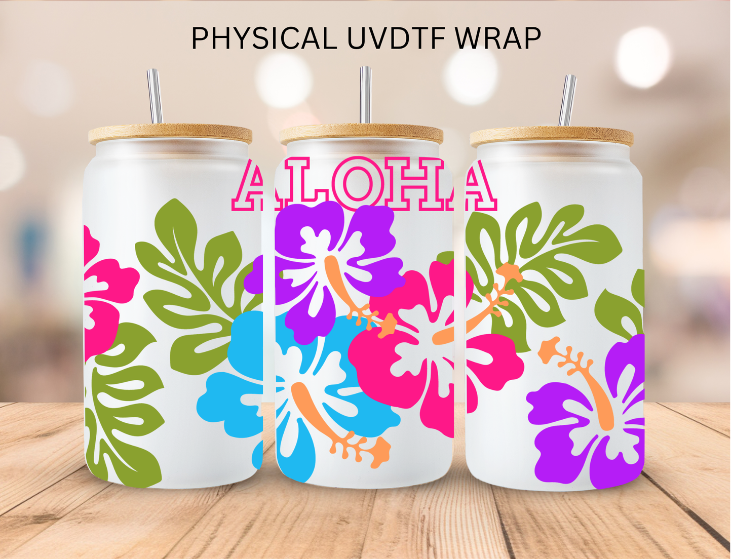 Aloha - 16 oz / 20 oz Libby UV DTF Wrap