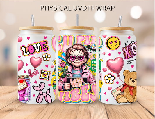 Valentines Cupid Vibes Chucky Doll Ver 2 - 16 oz / 20 oz Libby UV DTF