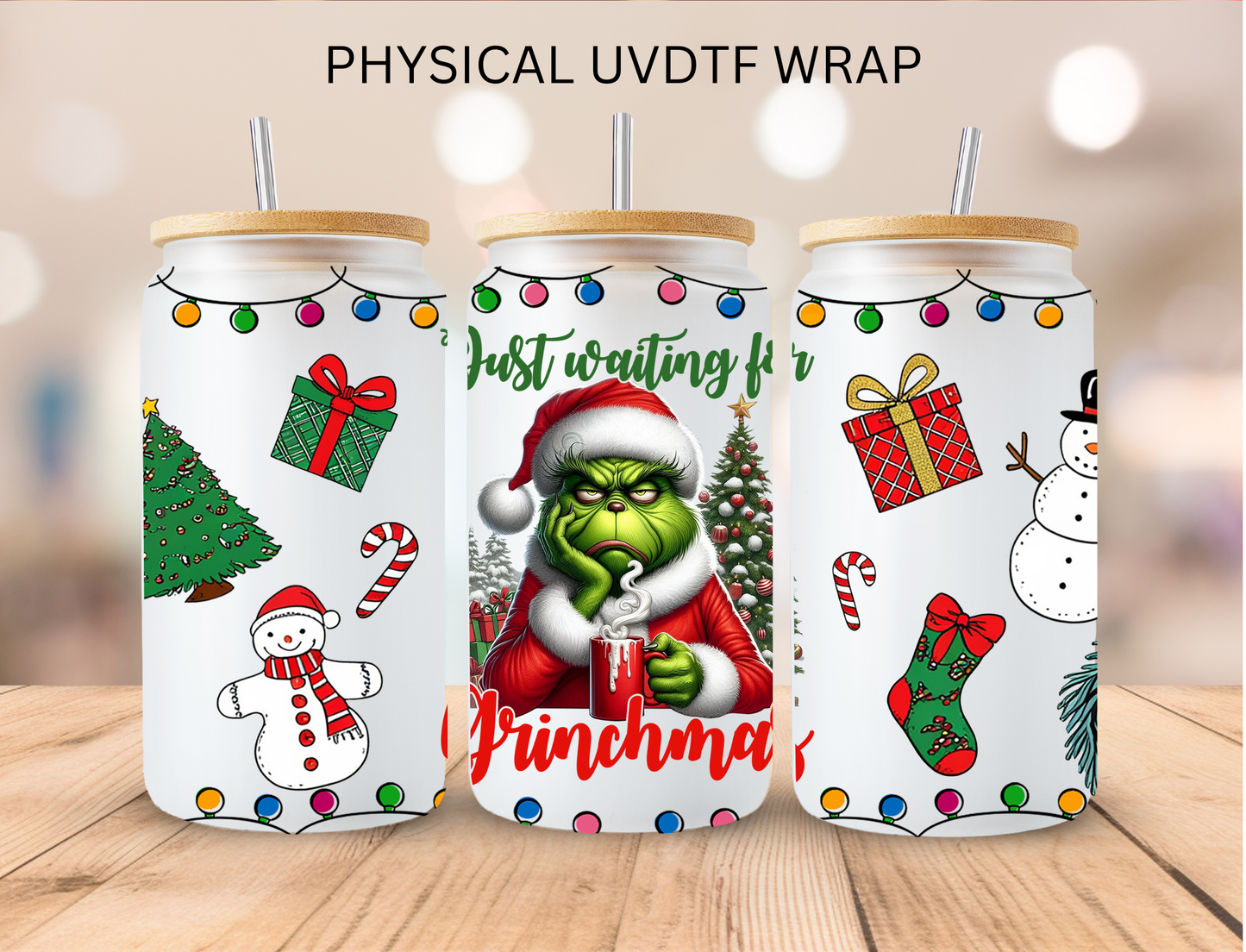 Christmas Mean Gren I'm Fine - 16 oz / 20 oz Libby UV DTF Wrap