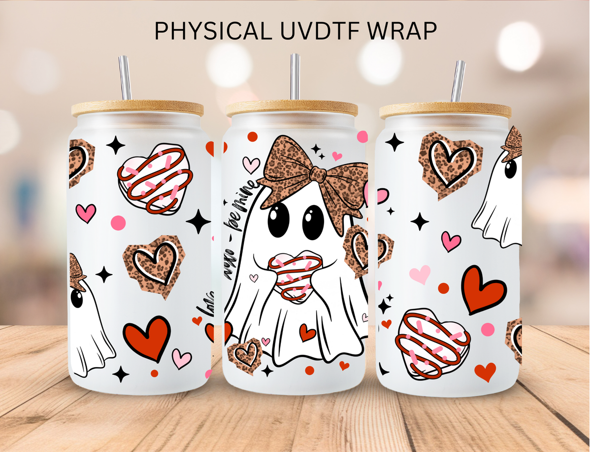 Valentine Cookie Ghost - 16 oz / 20 oz Libby UV DTF