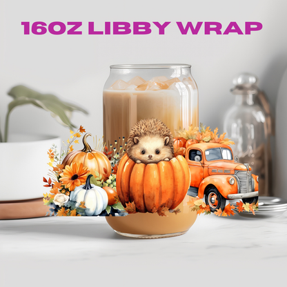 Fall Autumn Animal Truck Friends Collection - 16 oz / 20 oz Libby UV DTF Wrap