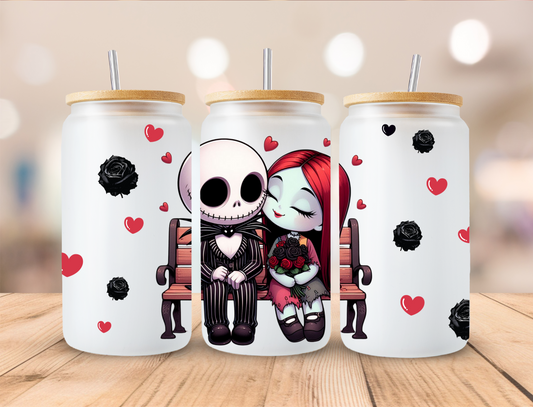 Valentines Skeleton Couple - 16 oz / 20 oz Libby UV DTF Wrap