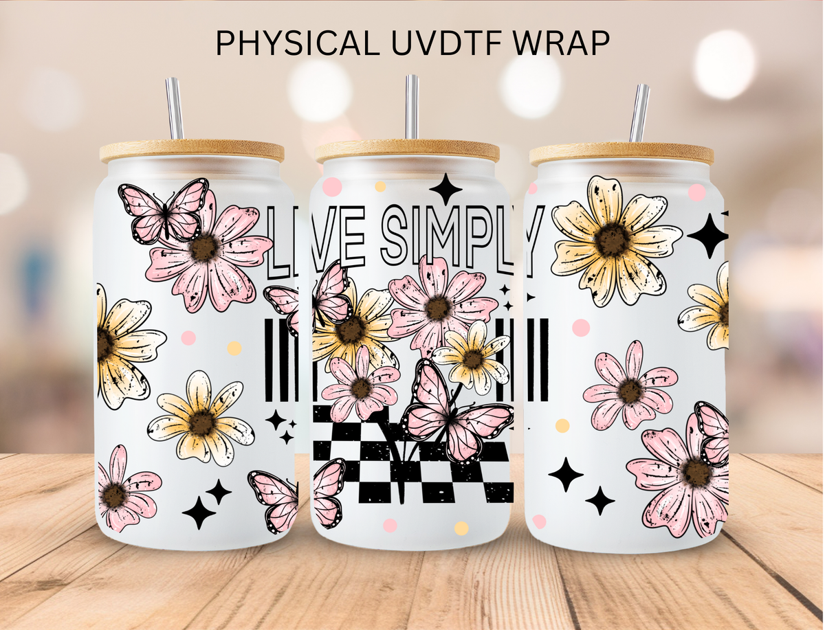 Floral Live Simply - 16 oz / 20 oz Libby UV DTF