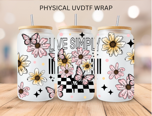 Floral Live Simply - 16 oz / 20 oz Libby UV DTF