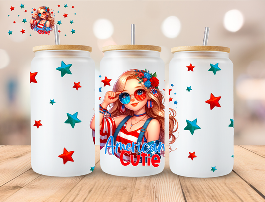 American Cutie - 16 oz / 20 oz Libby UV DTF Wrap