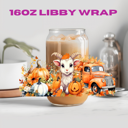 Fall Autumn Animal Truck Friends Collection - 16 oz / 20 oz Libby UV DTF Wrap