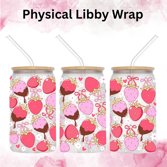 Valentines Chocolate Strawberries - 16 oz / 20 oz Libby UV DTF