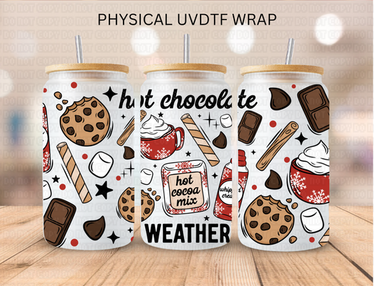 Christmas Hot Chocolate Winter - 16 oz / 20 oz Libby UV DTF Wrap