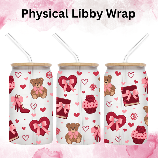 Valentines Chocolate Heels and Bears - 16 oz / 20 oz Libby UV DTF