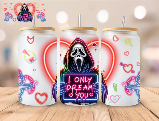 Valentines Ghost Horror - 16 oz / 20 oz Libby UV DTF Wrap EXCLUSIVE DESIGN