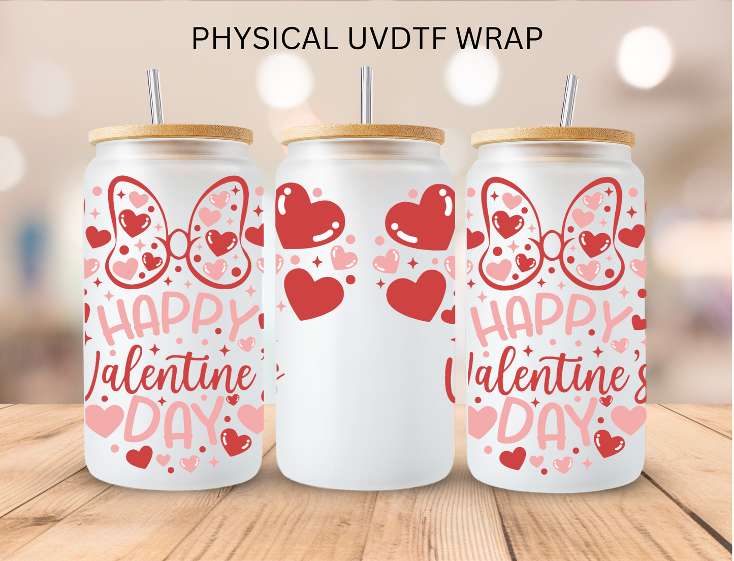 Valentines Day Girl Mouse - 16 oz / 20 oz Libby UV DTF