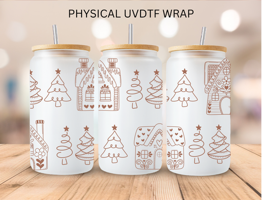 Christmas Silhouette - 16 oz / 20 oz Libby UV DTF Wrap