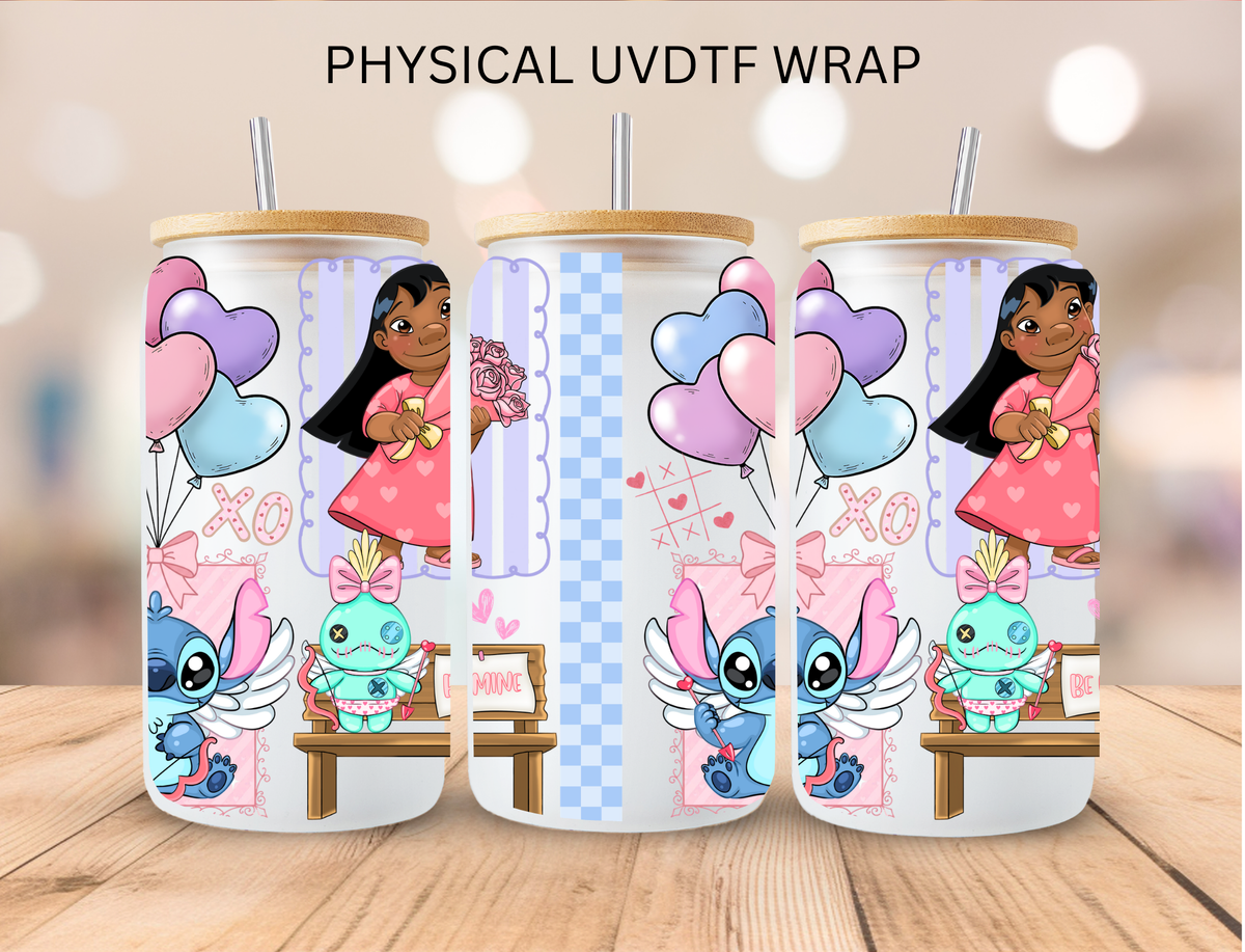 Valentines Lilo and Alien - 16 oz / 20 oz Libby UV DTF