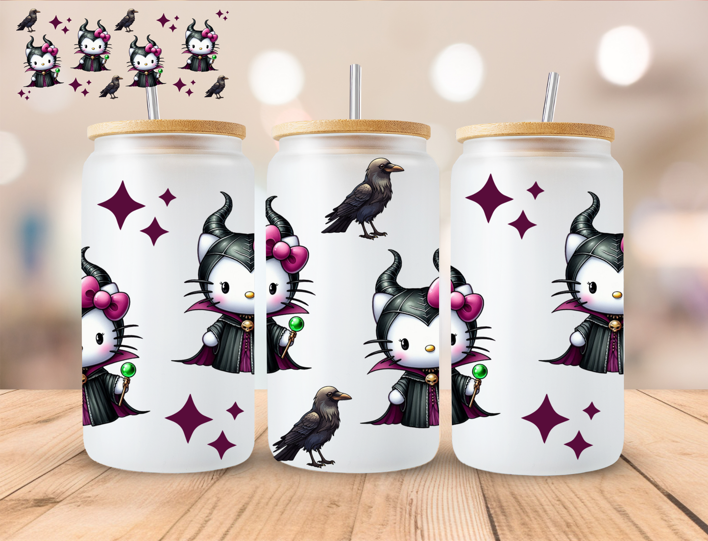 Kitty Mal Villian - 16 oz / 20 oz Libby UV DTF Wrap