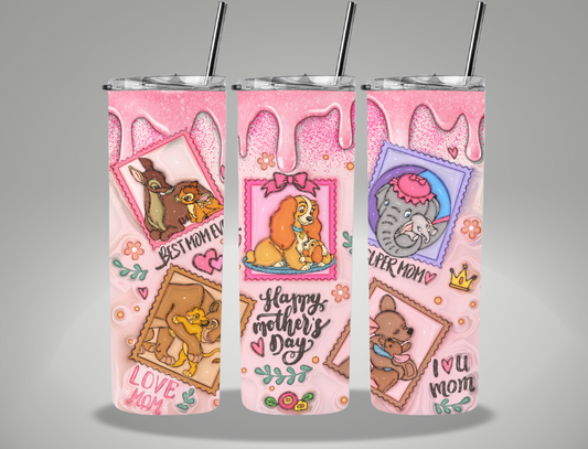 Happy Mother's Day Characters - 20oz Skinny Tumbler Wrap