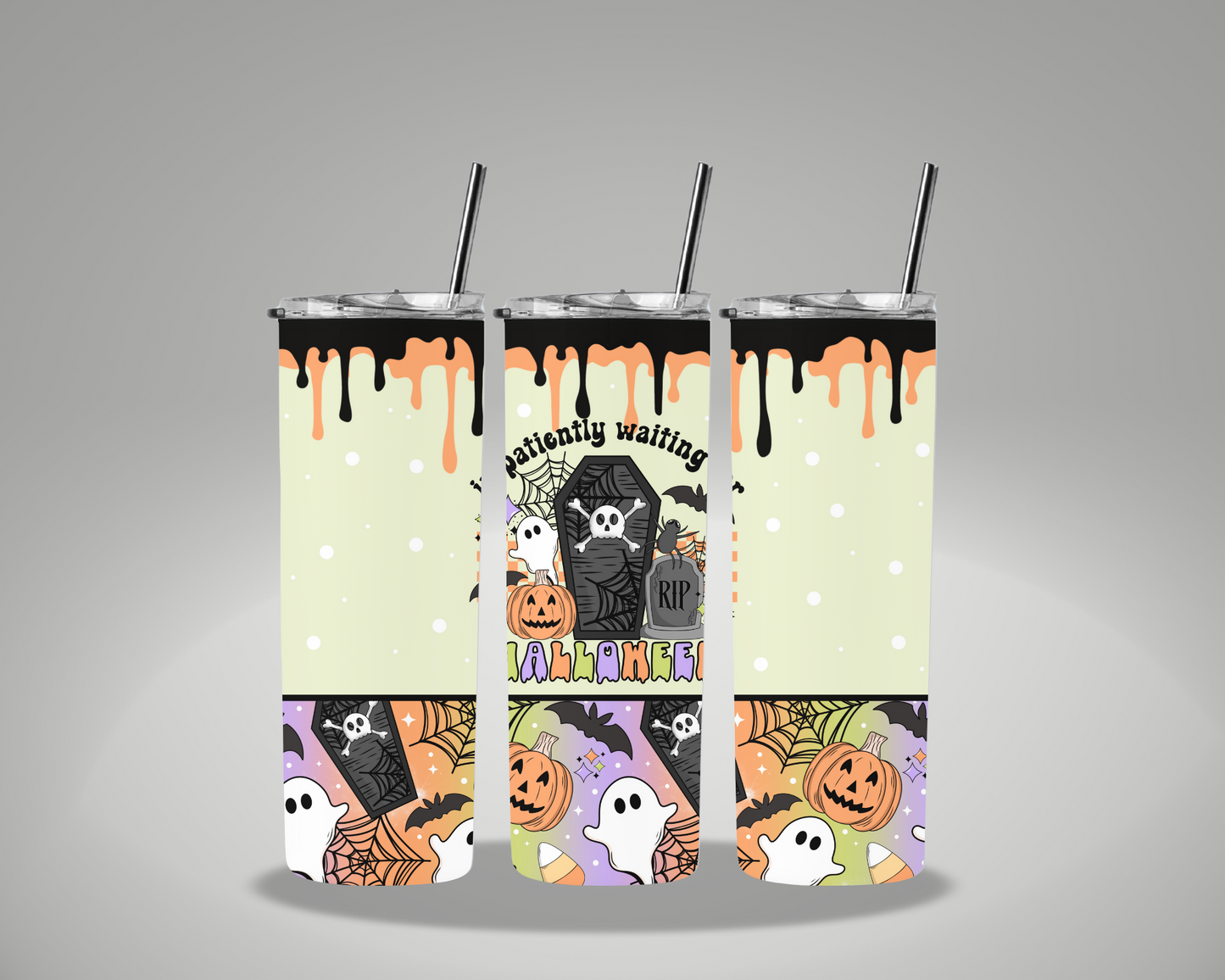Patiently Waiting For Halloween - 20oz Skinny Tumbler Wrap CERRAS EXCLUSIVE