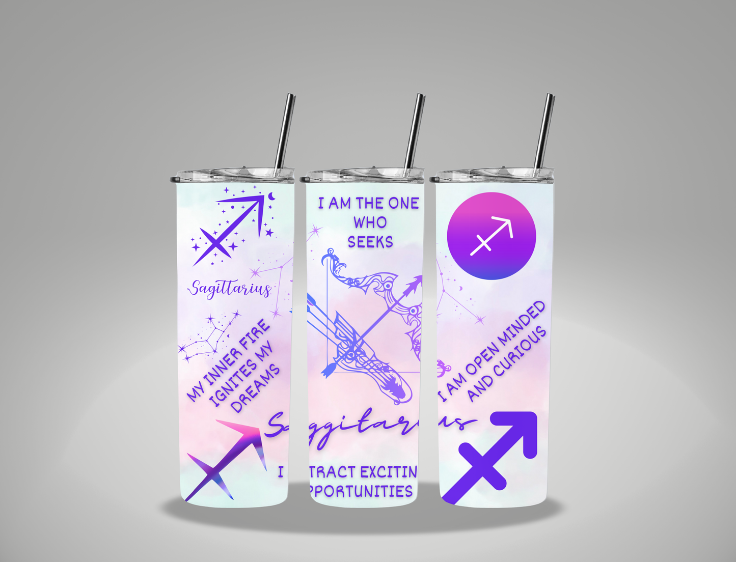 Sagittarius - 20oz Skinny Tumbler / 25 Oz Glass Tumbler Wrap EXCLUSIVE