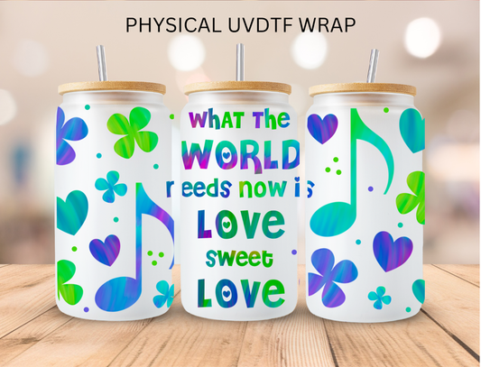 Colorful Music Notes - 16 oz / 20 oz Libby UV DTF Wrap