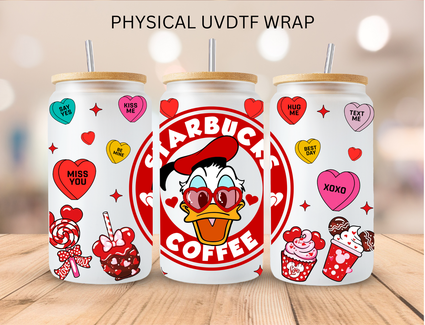 Mouse Crew Red Valentines Bundle Stitch - 16 oz / 20 oz Libby UV DTF