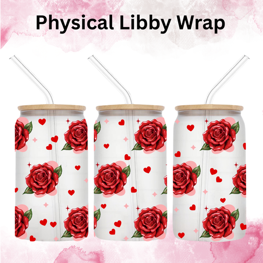 Valentines Red Roses - 16 oz / 20 oz Libby UV DTF