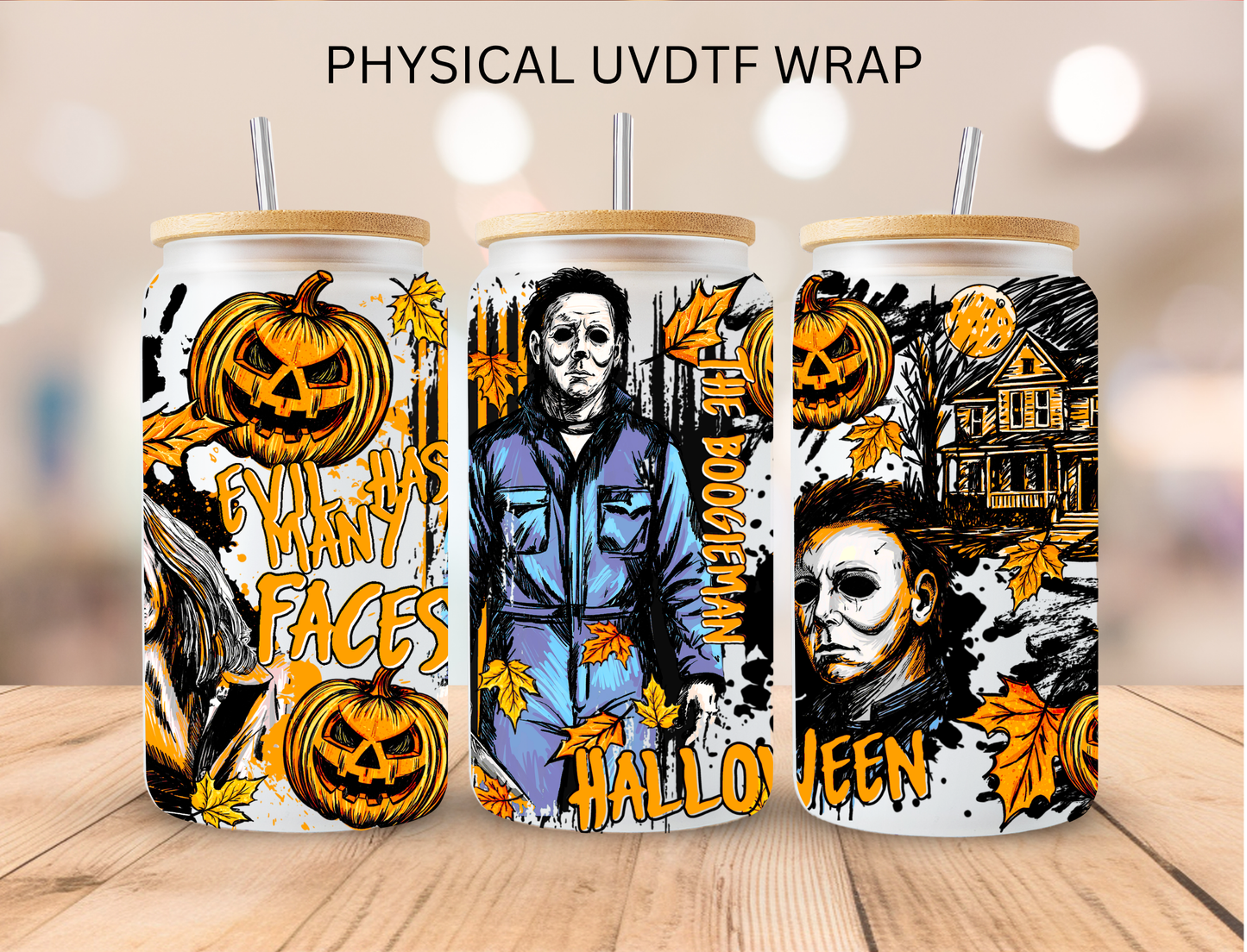 Halloween Michael - 16 oz / 20 oz Libby UV DTF Wrap