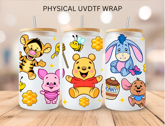 Baby Woodland Friends - 16 oz / 20 oz Libby UV DTF Wrap