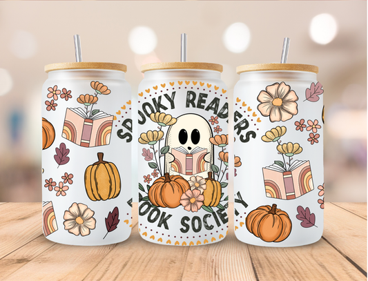 Autumn Spooky Readers Book Society - 16 oz / 20 oz Libby UV DTF Wrap