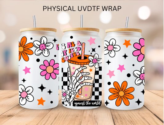 Halloween Iced Coffee Against The World - 16 oz / 20 oz Libby UV DTF Wrap
