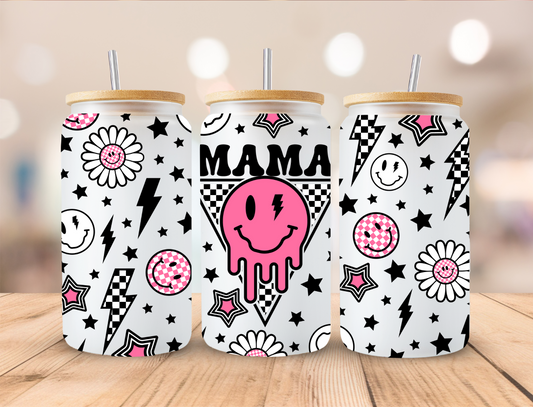 Retro Mama- 16 oz Libby UV DTF Wrap