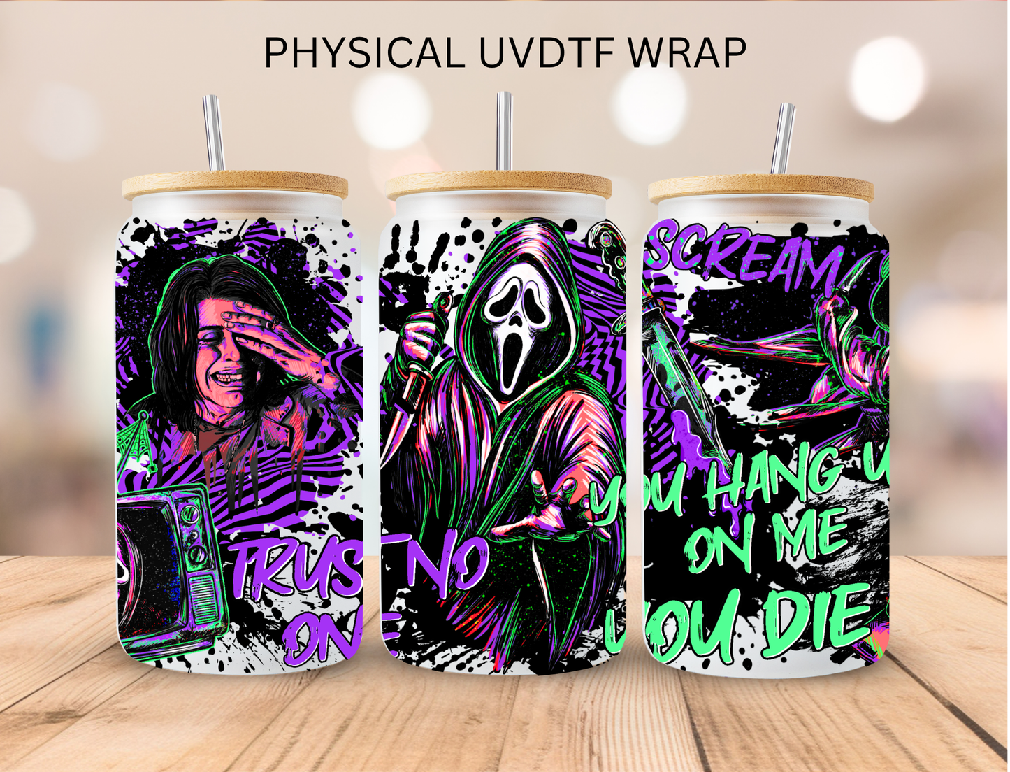 Halloween Horror Ghostface - 16 oz / 20 oz Libby UV DTF Wrap