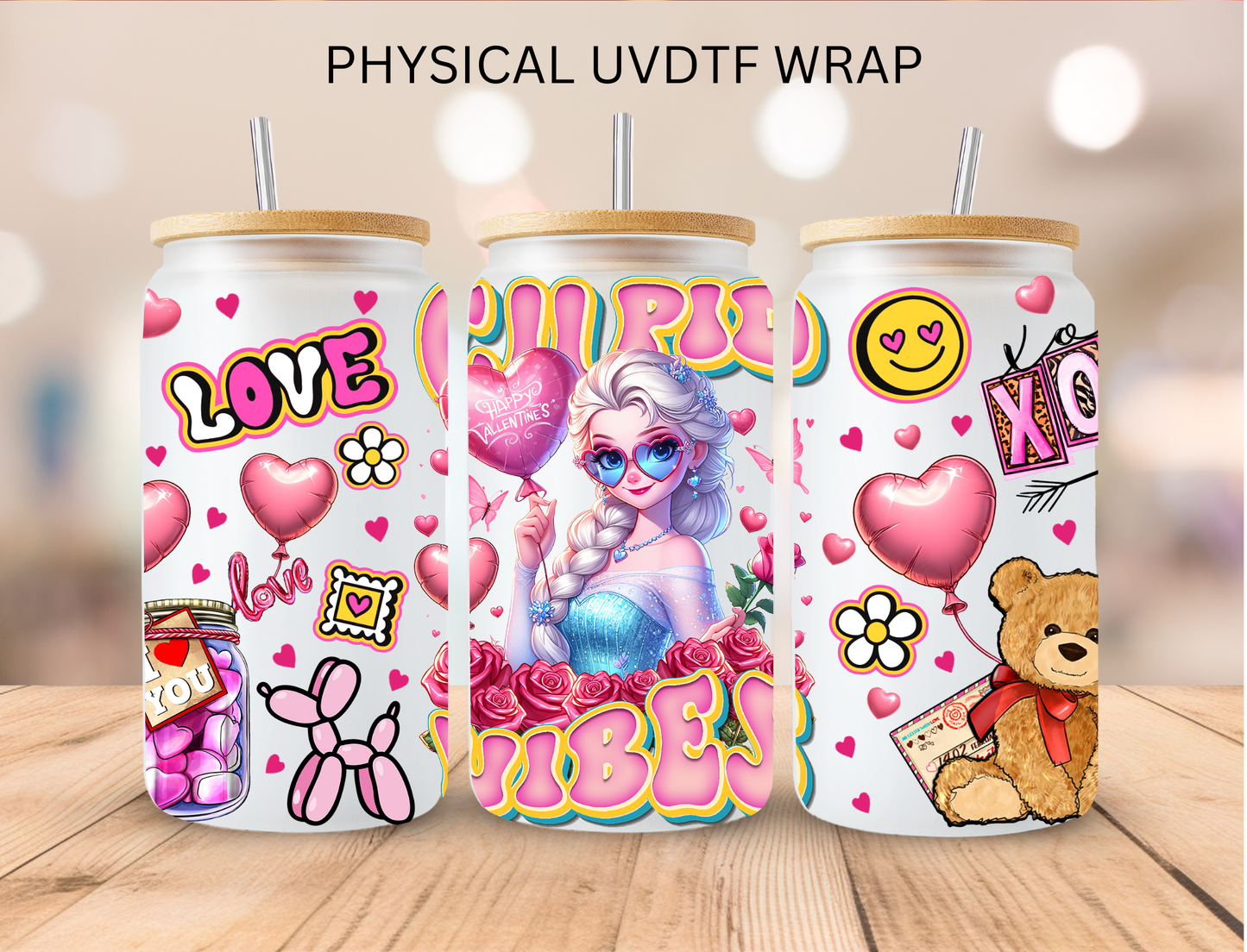 Valentines Cupid Vibes Frozen Queen - 16 oz / 20 oz Libby UV DTF