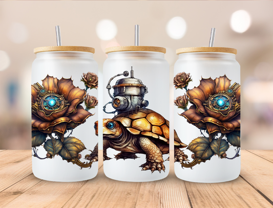 Steampunk Turtle - 16 oz / 20 oz Libby UV DTF Wrap