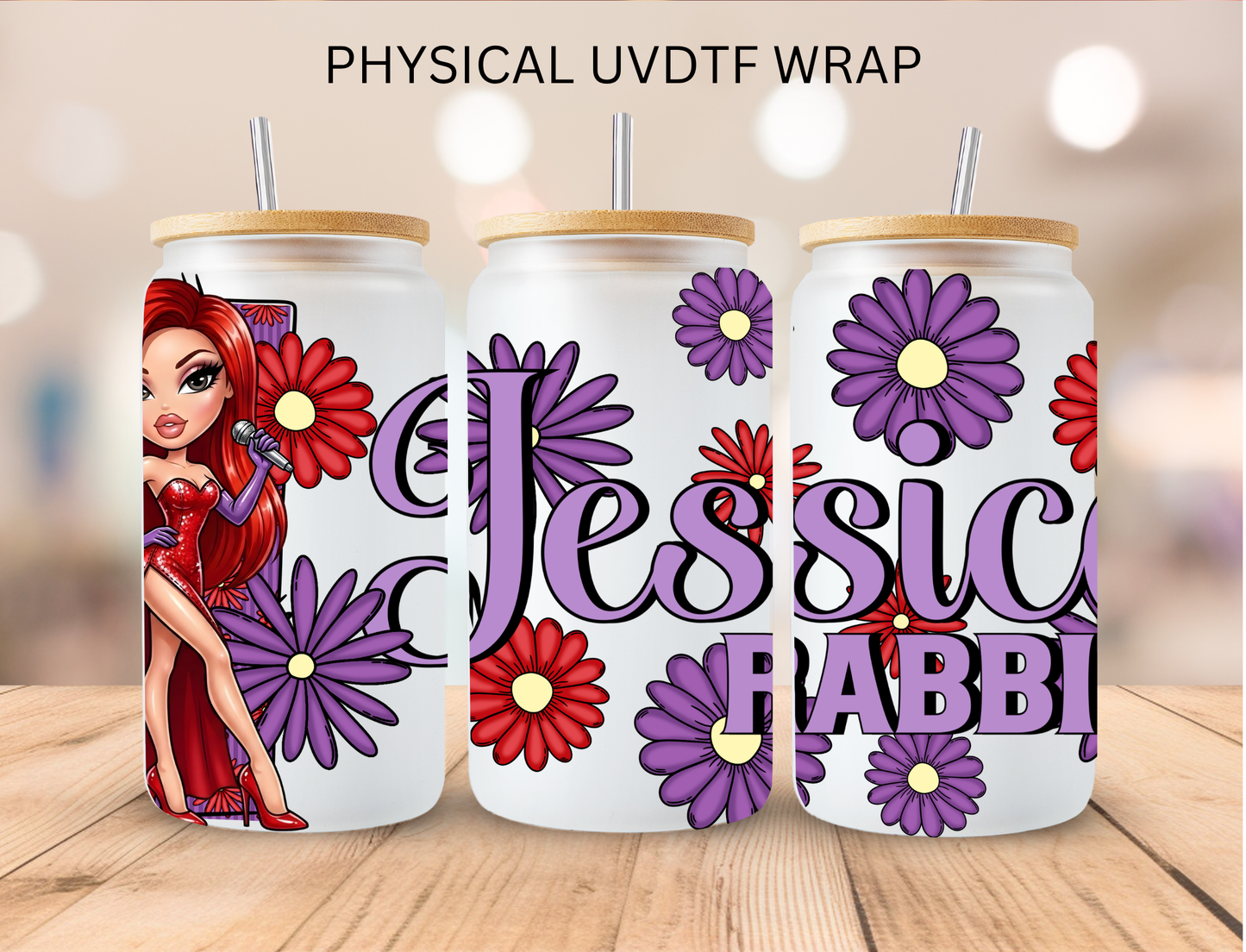 Jessica Rabbit - 16 oz / 20 oz Libby UV DTF Wrap