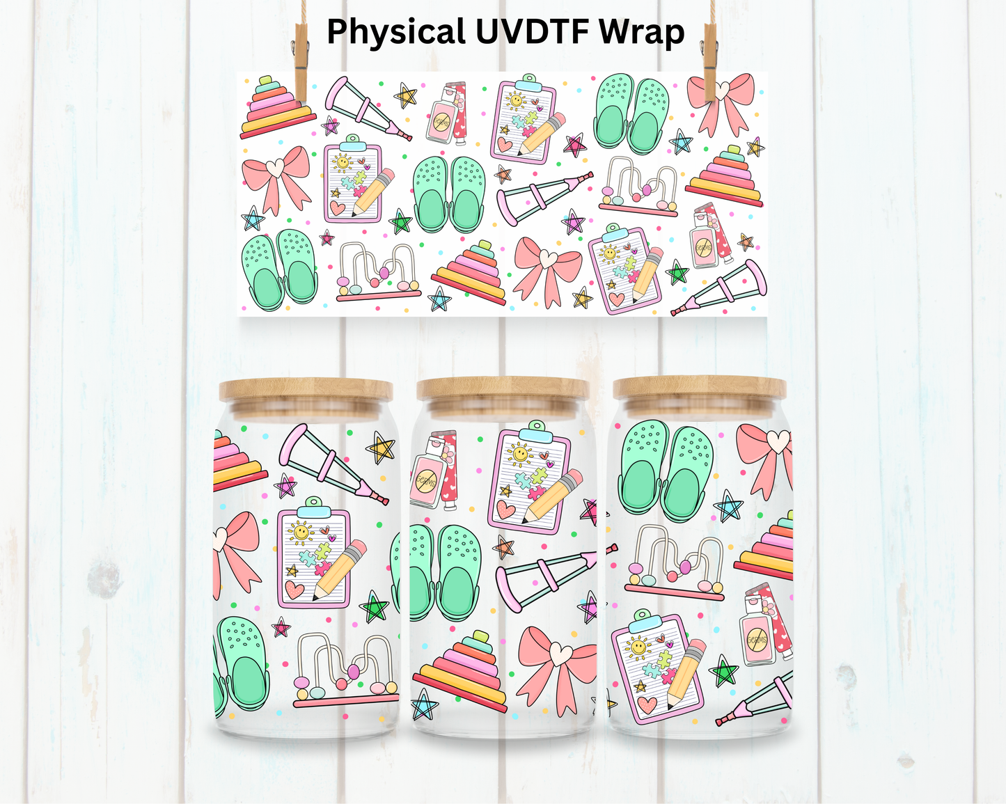Physical Therapy Medical Nurse Mashup - 16 oz / 20 oz Libby UV DTF