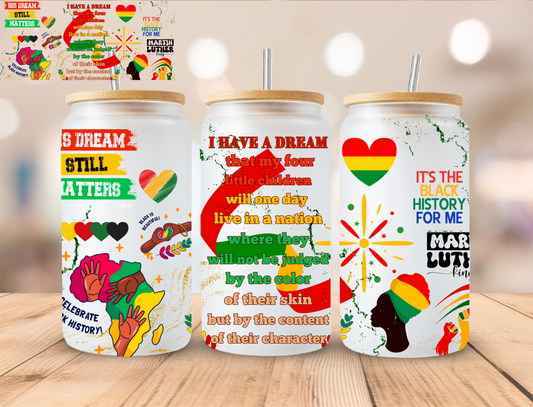 Black History Juneteenth - 16 oz / 20 oz Libby UV DTF Wrap